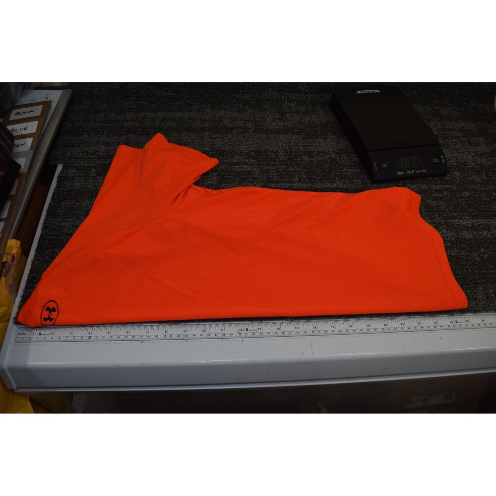 Under Armour HeatGear Loose Neon Safety Orange Athletic T-Shirt YLG - Picture 12 of 14